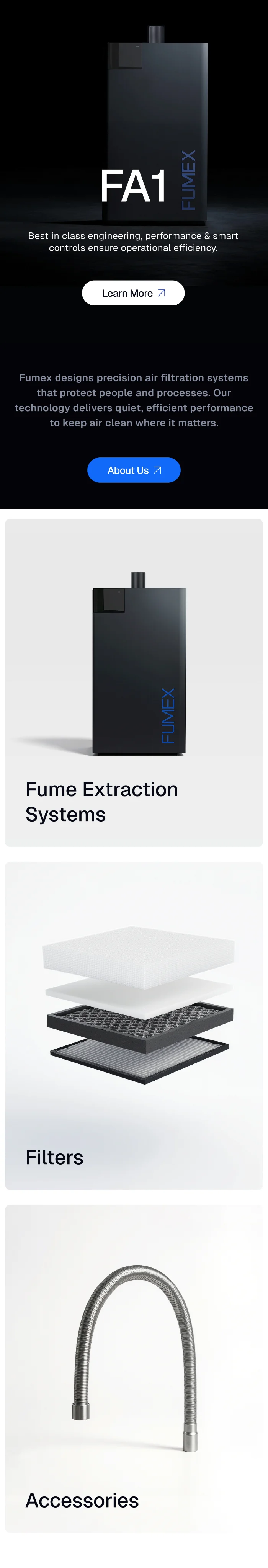 Fumex mobile homepage